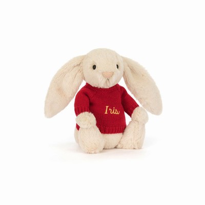 Jellycat Bashful Luxe Bunny Willow with Red Jumper UK | 18065FQEL